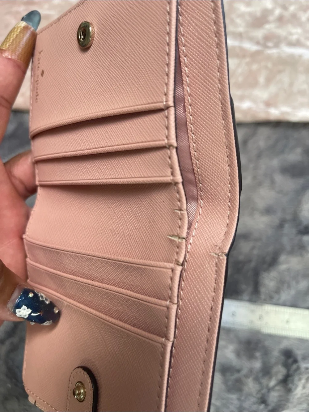kate spade Pink Flamingo Appliqué Small Zip Wallet